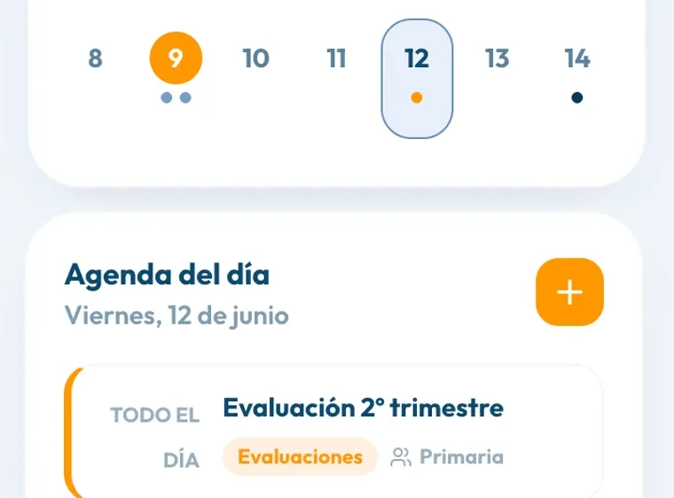 Pantalla de Calendario